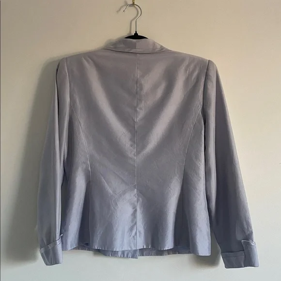 Albert Nipon Silk Tailored Blazer | Silver Lavender | Size 10P - Picture 12 of 12